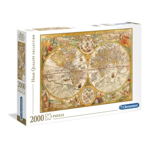 CLEMENTONI ROMPECABEZAS X 2000 PIEZAS MAPAMUNDI ANTIGUO