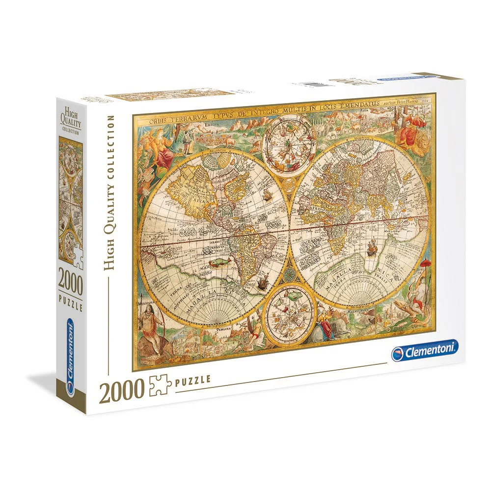 CLEMENTONI ROMPECABEZAS X 2000 PIEZAS MAPAMUNDI ANTIGUO