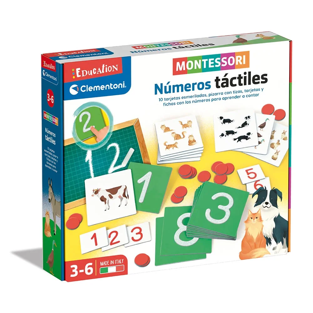 Clementoni Juego Educativo MONTESSORI Números táctiles