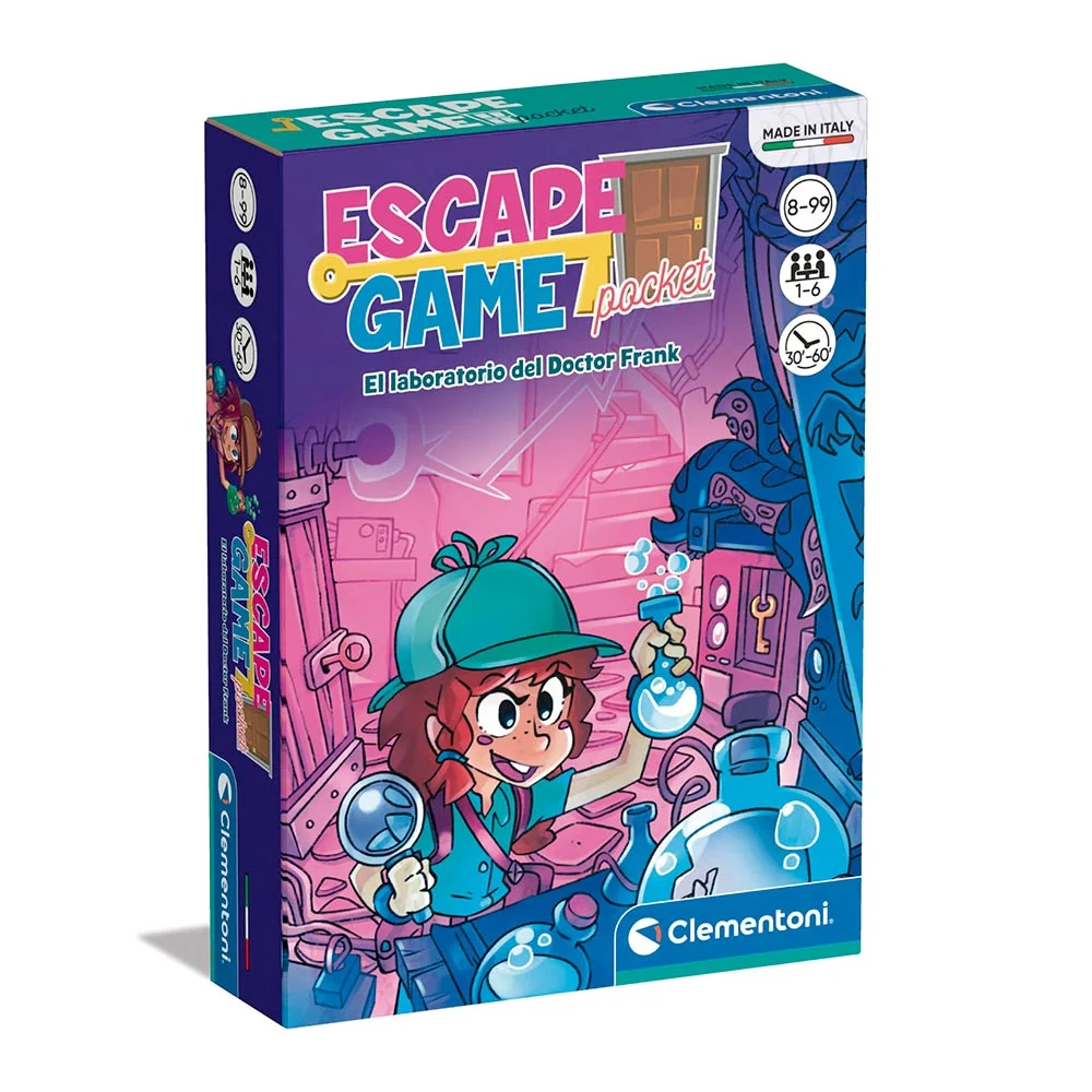 Clementoni Juego de Mesa – Juego de Escape Room – El laboratorio del Dr. Frank