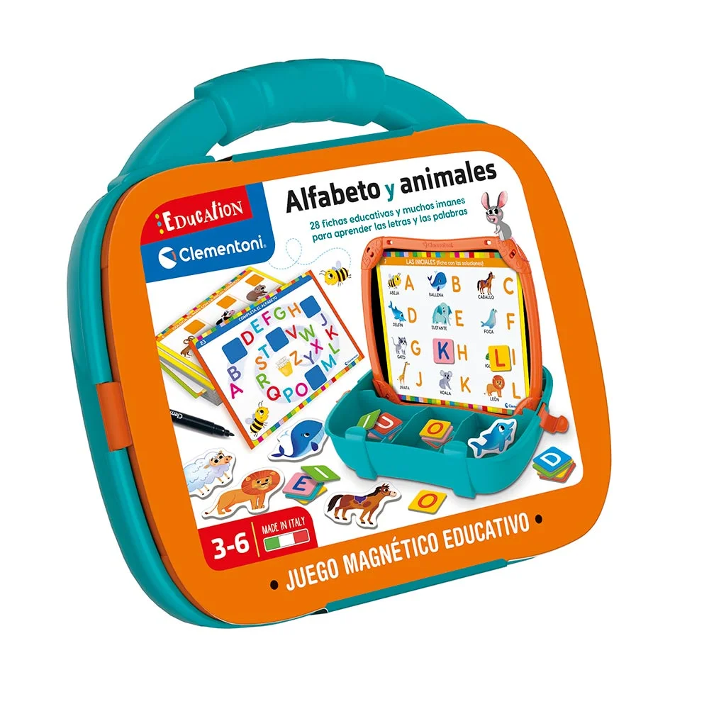 Clementoni Juego Educativo Maletín Magnético Alfabeto y Animales
