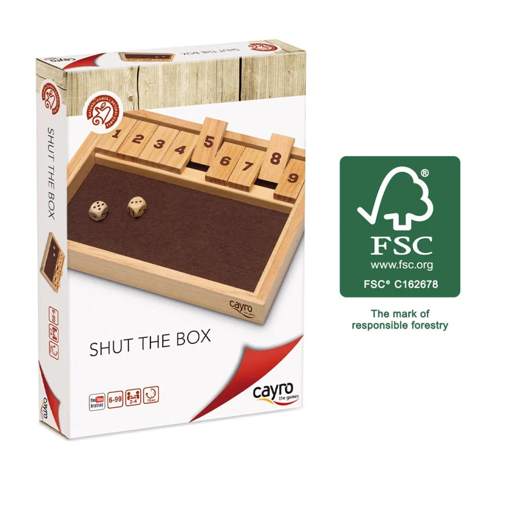 Cayro Juego de Mesa Shut the Box en Madera FSC