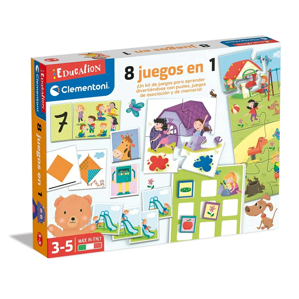 Clementoni Juego Educativo 8 juegos en 1