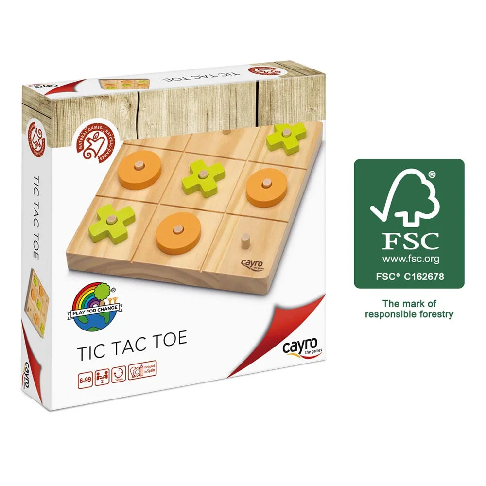 Cayro Juego de Mesa Tic-Tac-Toe de Madera FSC