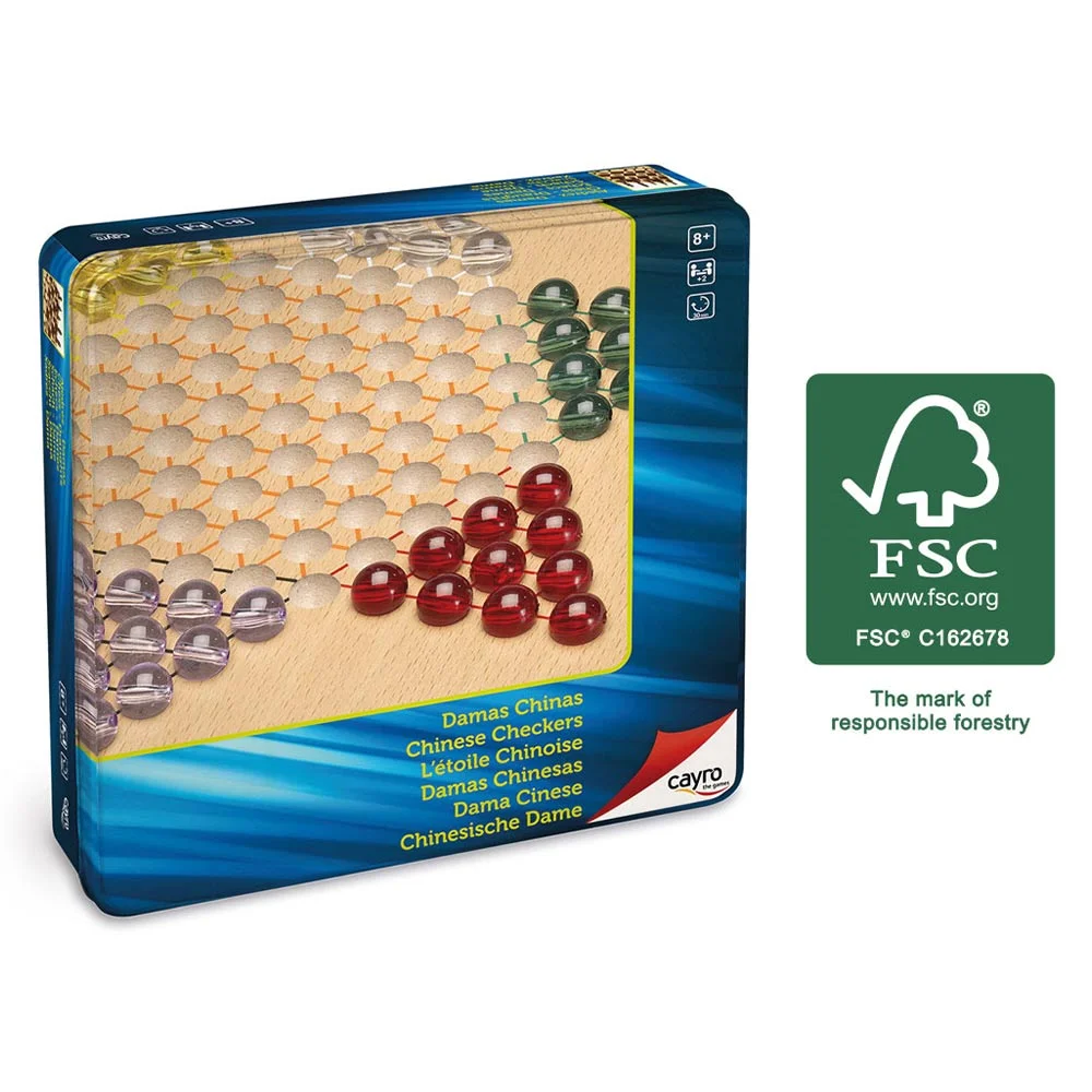 Cayro Damas Chinas de Madera FSC en caja de Metal