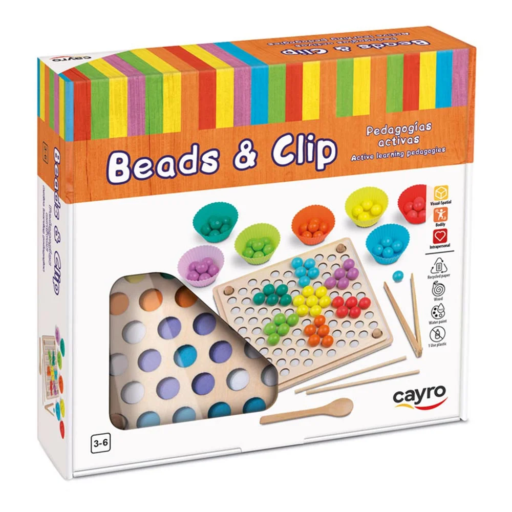 Cayro Juego Didáctico Set de Cuentas y Pinzas