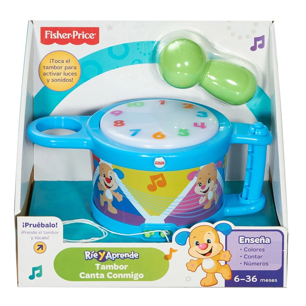 Fisher-Price Ríe y Aprende Juguete Tambor Canta Conmigo