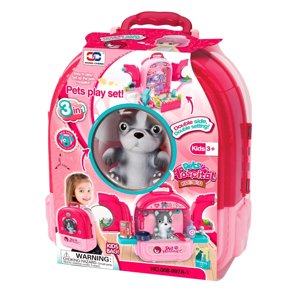 SET DE VETERINARIA 3 EN 1 EN MOCHILA CON PERRO
