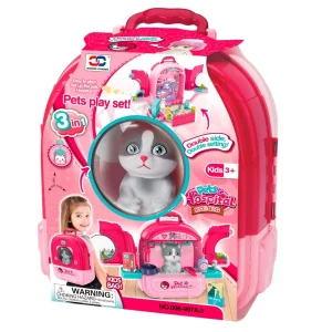 SET DE VETERINARIA 3 EN 1 EN MOCHILA CON GATO