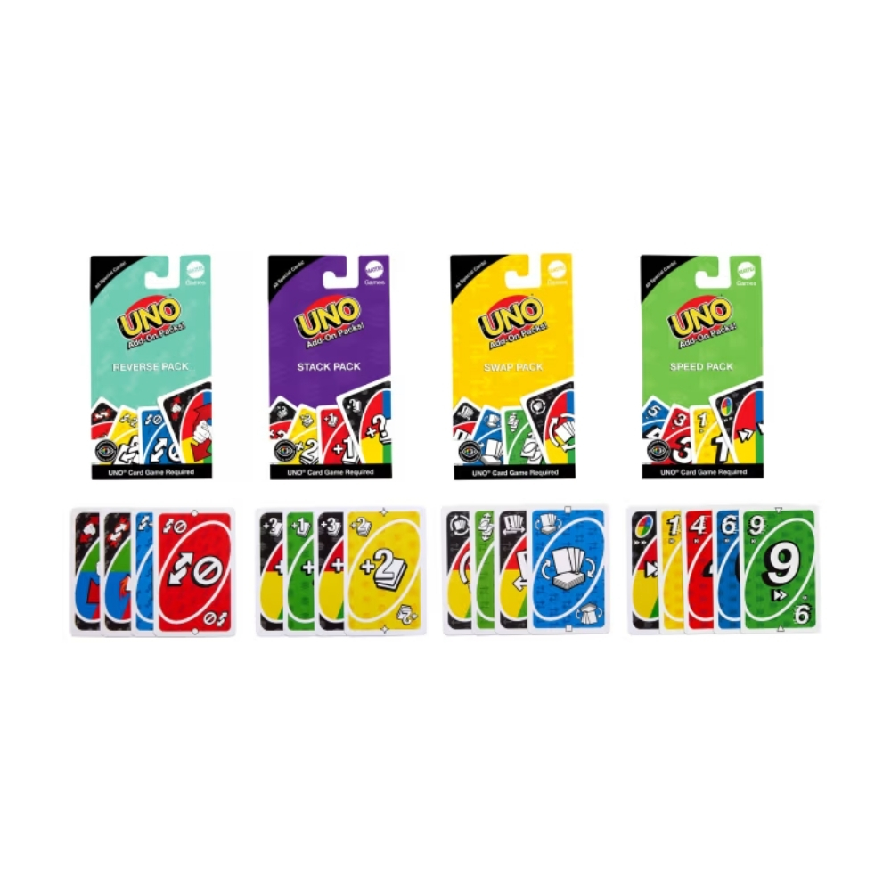 UNO Juego de Cartas Paquetes Complementarios