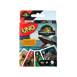 UNO Juego de Cartas Jurassic World Rebirth para niños